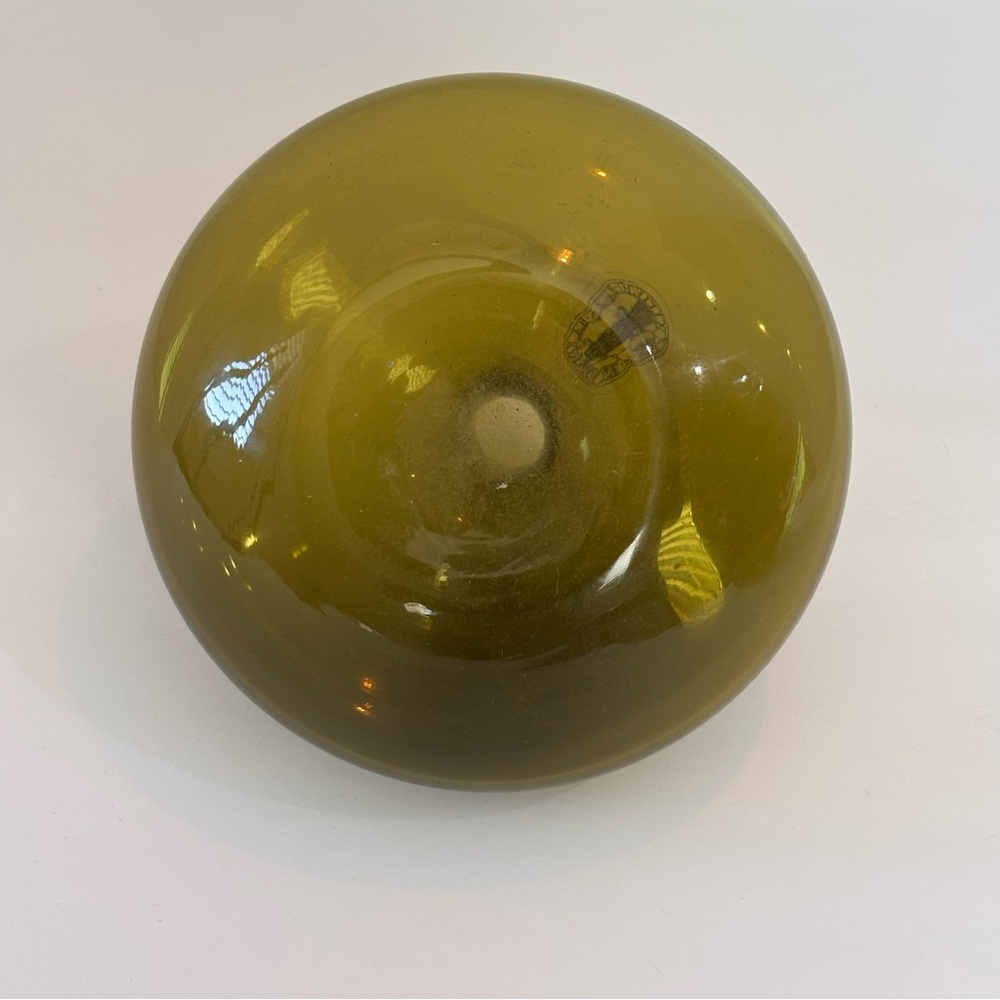 IKEA Olive Green Glass Salong Vase By Johanna Jelinek Hand Blown - Picture 5 of 9
